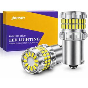 1156 LED Bulb White for Backup Reverse Tail Brake DRL Turn Signal Parking Light, BA15S 7506 1003 1141 P21W LED Bulbs 6500K Super Bright, Canbus Error Free 60-SMD 3014 Chips (2-Pack)
