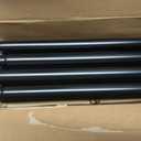 KAMANINA 2 Pack Curtain Rods 32 to 58 Inches (2.6-4.8ft), 3/4 Inch Black Curtain Rods for Windows Splicing Adjustable Single Drapery Rod with Twisted Cage Finial, for Indoor and Outdoor