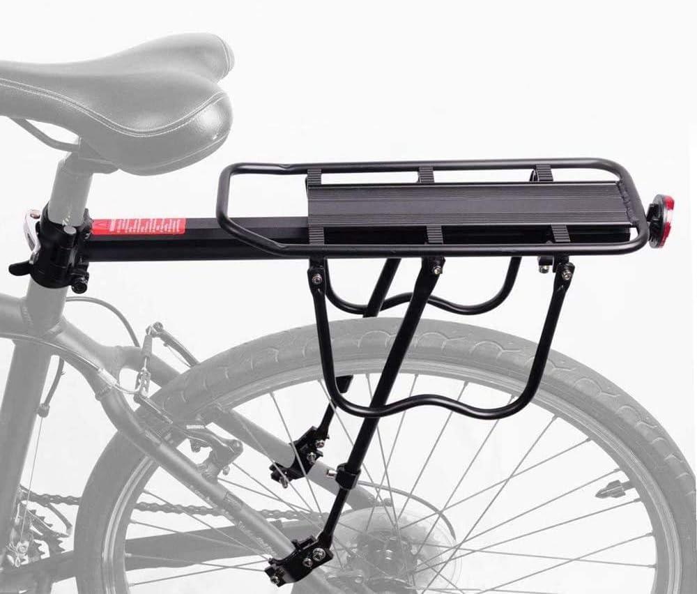 Bike Luggage Rack Rear Adjustable Bicycle Touring Carrier with Fender Board Frame-Mounted for Heavier Top Side Loads