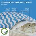 King Size Pillows Set of 2 - Bed Pillows for Sleeping - Adjustable Shredded Memory Foam Pillow for Back, Stomach and Side Sleeper