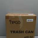 TIPGO Slim Bathroom Trash Can with Lid Soft Close, Step Pedal, 6 Liter / 1.6 Gallon Stainless Steel Trash Bin, Small Garbage Cans for Bedroom, Office, Kitchen (White)
