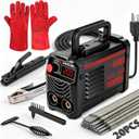 Hpoouo 200Amp 20PCS Rods Stick Welder, Super MINI Portable Welding Machine, IGBT Inverter Welder Machine 110V with Hot Start Arc Force Anti-Stick, for 1/16"-1/8" Rod ARC Welder, 2 Chip Hammers (Black)