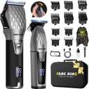 FADEKING Professional Hair Clippers for Men, Cordless Beard Trimmer Kit for Hair Cutting & Grooming, Zero-Gap Barber Clippers Set, Ideal Mens Grooming Gift for Fathers Day/Birthday (Graphite Black)