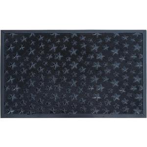 A1HC All Weather Rubber Door Mat, Dirt Grabber Durable Welcome Doormat, Low Profile Entryway Mats for Home Front or Back Entrance, 24X36 (Barn Stars Black)