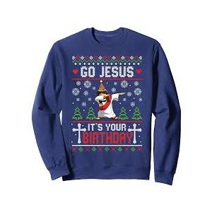 Go Jesus, It's Your Birthday Ugly Christmas Sweater Funny Sweatshirt, Size M