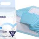 23x36 Chucks 50 Count, Max Absorbency Disposable Underpads & Adhesive Strips, Leakproof Quick Drying, Baby Changing, Puppy & Adults Bed Pads, Training Dog Pee Extra Large, XXL Incontinence