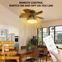 Ceiling Fans with Lights, 24 inch Remote Control Ceiling Fan, Flush Mount Low Profile Ceiling Fan Light, Large Airflow 5 Blades 6 Wind Speed Quiet Reversible 3 Color Temperatures Black