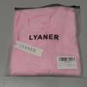 LYANER Women's Flare Long Sleeve Stand Collar Button Down Blouse Shirt Top (X-Large, Pink)
