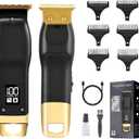 Beard Trimmer for Men - Rechargeable Men's Hair Clippers & Razor, Cordless Hair Trimmer & Shaver for Face, Neck, Groin & Manscaping, Ideal Gift for Men, Black