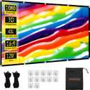 TOWOND Projector Screen 120 inch, Wrinkle-Free and Foldable Projection Screen 16:9 HD 4K Portable Movies Screen for Home Theater Outdoor Indoor Support Double Sided Projection