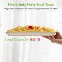 ECOLipak 100 Pack 14 Inch Disposable Food Crawfish Trays, Compostable Large Paper Plates, Disposable Thanksgiving Trays for Serving Food, Turkey, BBQ, Seafood Boil Party Supplies(Nature)