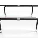 Bed Slats Center Support System | Adjustable Length & Height Tubular Steel with 4 Legs | Fits Full, Queen, King & California King Bed Frames