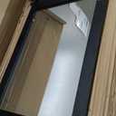 COGOOD Farmhouse Barn Door Mirror - 17 x 26 Rustic Wood Framed Wall Mirror for Bathroom, Living Room, Entryway Wall Decor (Black)