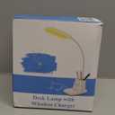 Desk Lamp, LED Desk Lamp for Home Office, Touch Table Lamp with 3 Color Modes 360 Adjustable Arm, Dimmable Desk Light with Pen Phone Holder, Black