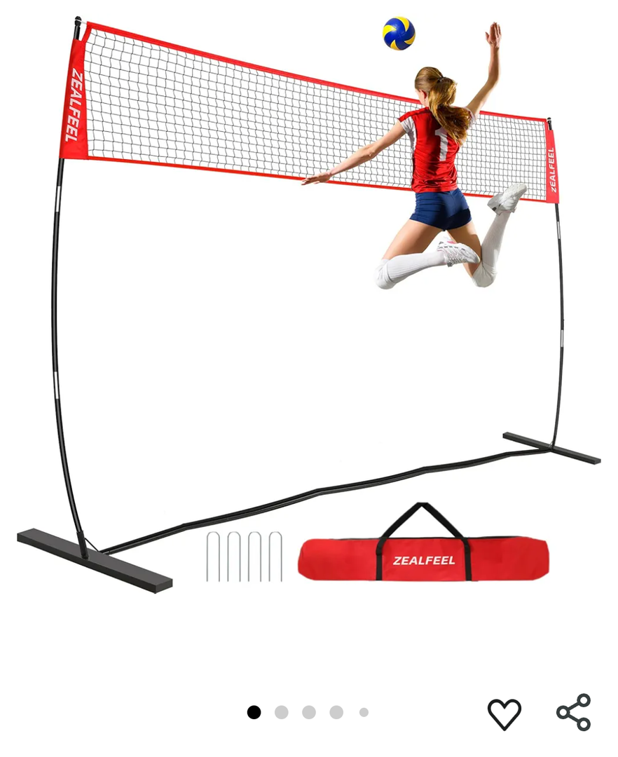 Volleyball Net, 12ft/20ft Training Set Height Adjustable, Portable Freestanding Practice for Hitting or Serving Drills, Pop up With Carry Bag for Backyard or Outdoor
