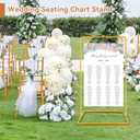 Nisoger Wedding Welcome Sign Stand, 68x31x 20 Heavy Duty Easel Stand for Sign with 4 Leather Strap, Welcome to Our Wedding Sign Holder, Metal Floor Standing Easels for Signs, Poster, Gold