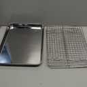 Quarter Sheet Pan with Cooling Rack Set [2 Baking Sheets + 2 Baking Racks], CEKEE Stainless Steel Cookie Sheets for Baking and Wire Rack - Rust & Warp Resistant & Nonstick, Size 12 x 9.8 x 1 Inch