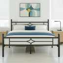 Susalt Metal Bed Frame Queen Size - 14 Inch Platform Bed Frame with Headboard/Heavy Duty Sturdy Mattress Foundation/No Box Spring Needed/Easy Assembly, Black, Queen