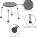 Flash Furniture Hercules Series Aluminum Bath and Shower Chair with Adjustable Height, Anti-Slip Medical Chair, 300 lb. Static Weight Capacity, Gray