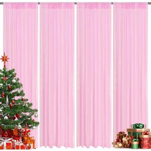 Matte Pink Sequin Backdrop Curtain 4 Pieces 2FTx8FT Glitter Photography Backdrop for Party Wedding Birthday Christmas Decorations
