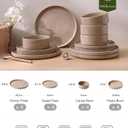 Famiware Nebula 16-Piece Dinnerware Set with Pasta Bowls, Cinnamon Brown