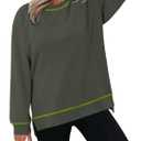 KISSMODA Women's Oversized Sweatshirts Crew Neck Long Sleeve Shirts Casual Loose Pullover Tops 2025 Fall Clothes