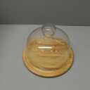 Glass Dessert Dome with Base, Mini Decorative Cake Tray with Glass Dome Cover, 6,8 in Cake Fruit Display Server Tray for Kitchen, Birthday, Wedding, Appetizer Dessert and Cheese Serving Platter