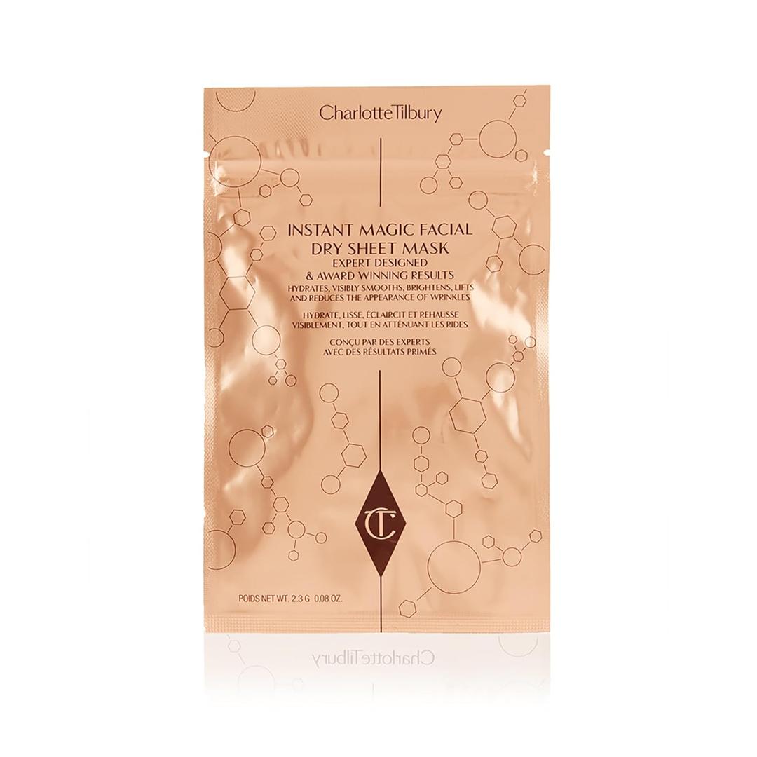 Charlotte Tilbury Instant Magic Dry Sheet Face Mask - Reusable, Hydrating Facial Mask with Niacinamide, Peptides & Butters - Smooths, Brightens & Plumps (1 Count)
