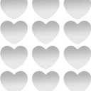 SALEX Metal Plates for Magnetic Mount, Wall & Air Vent Phone Holder, Case, Magnet, Craft. Kit of 12 Silver Heart Iron Discs Without Holes. 3M Adhesive Backing. Steel Stickers Replacement Set 12 Pack.