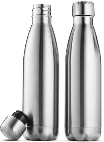 YEBTS LIFE 2Pcs Triple-Insulated Stainless-Steel Water Bottles, 12 Oz Reusable Vacuum Thermal Flask, Leak Proof Metal Water Bottles for Gym, Sports and Work, Picnic & Camping