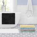 Laura Ashley Butter Chenille Bath Rug, Absorbent Shaggy Bathroom Mat, Non Slip Plush Carpet Rugs for Tub and Sink - (17" x 24") Ligth Gray