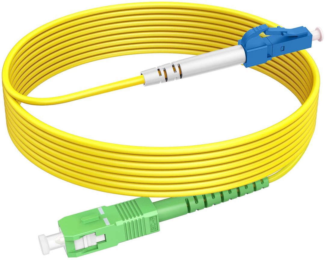 LC to SCA Fiber Optic Internet Cable (15m/50ft) OS2 Single Mode Fiber Patch Cable, Simplex Length Option:0.5m-30m OS1/OS2 Compatible 9/125um Yellow LSZH OD-3.0mm