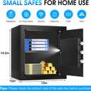 2.3 Cuft Fire Proof Safe for Home Documents Use, Small Home Safes Water and Fireproof with Digital Keypad and Spare Key, Removable Shelf, Steel Personal Fireproof Safety Box for Documents Cash, Money