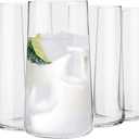 Krosno Tall Water Glasses, Set of 6, 18.3 oz, Avant-Garde Collection, Lightweight Crystal Glass, Perfect for Everyday, Dishwasher Safe, Made in Europe