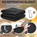 Nuanchu 96" x 80" Extra Large Sound Proof Blanket 10 Lbs with Grommets 10 Hook Soundproof Blanket for Door, Noise Reducing Acoustic Curtain for Studio, Home Office, Black