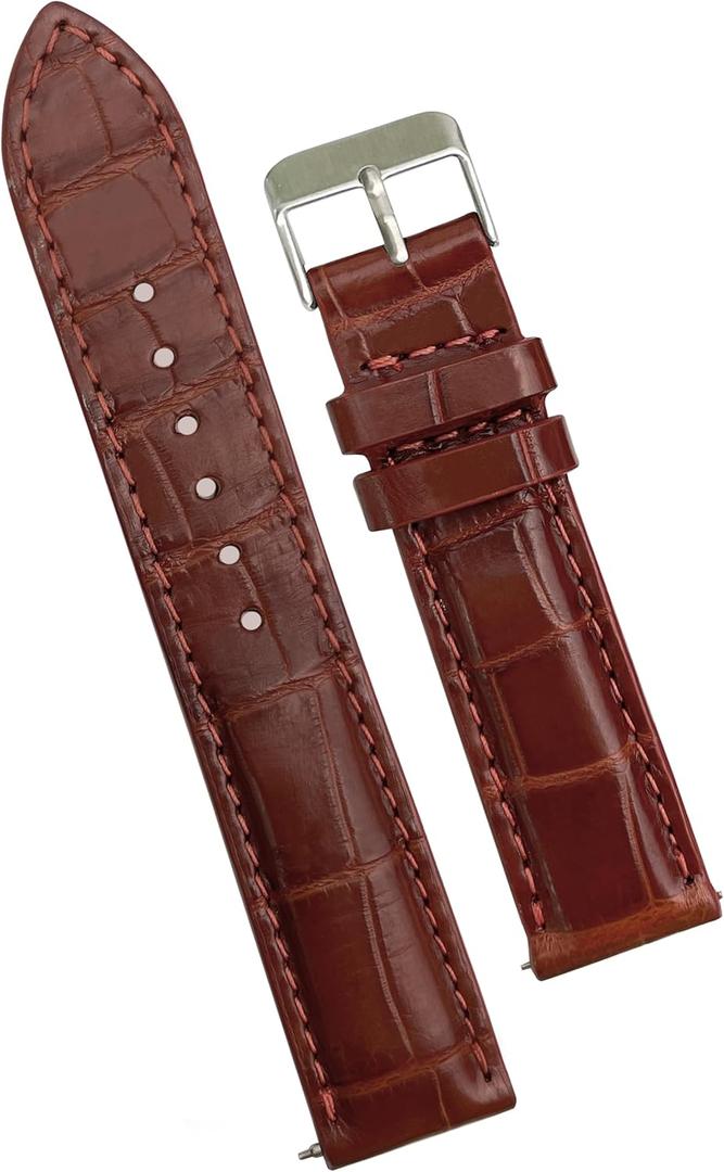 Handmade AIIi-gator Watch Band Men Quick Release Croc Premium Leather Watch Strap Replacement Silver Buckles Bespoke 18mm 19mm 20mm 21mm 22mm 24mm