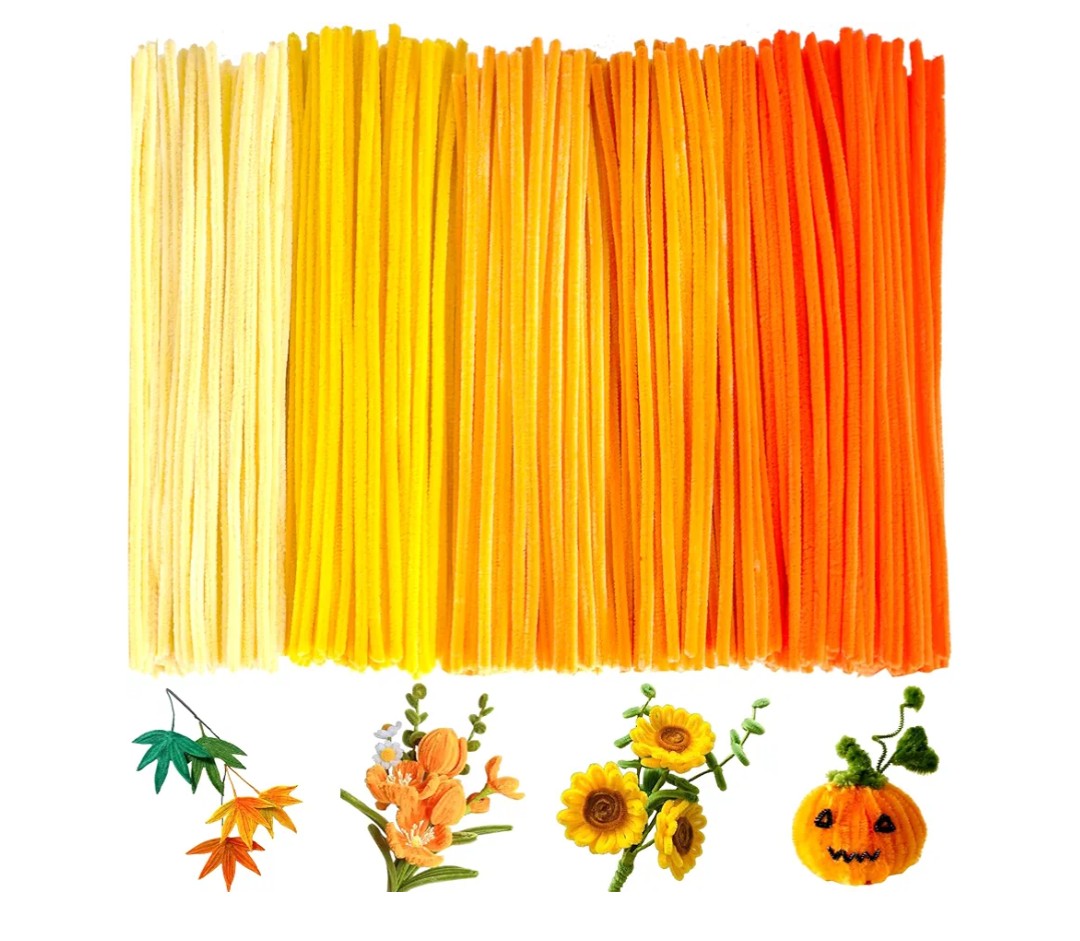 Yellow Pipe Cleaners Craft Pipe Cleaners Bulk Pipecleaners Crafts Supplies，500Pcs Yellow