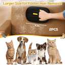 2 x BABORUI Pet Hair Removal Glove - 2 Pack Pet Hair Remover Glove, Electrostatic Gloves Pet Hair Lint Rolls into Strips, Dog and Cat Hair Remover Tool for Furniture, Car, Couch, Carpet, Clothes