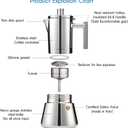 Easyworkz Diego Stovetop Espresso Maker Stainless Steel Italian Coffee Machine Maker 6Cup 10 oz Moka Pot Induction Espresso Pot