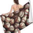 Retro Baseball Pattern Beach Towel Quick Dry Microfiber Game Sport Towel Lightweight Large Swimming Towel for Travel Pool Camping Absorbent Soft Beach Towel for Women Men Girls Boys 52x32 Inches