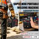 Hpoouo 200Amp 20PCS Rods Stick Welder, Super MINI Portable Welding Machine, IGBT Inverter Welder Machine 110V with Hot Start Arc Force Anti-Stick, for 1/16"-1/8" Rod ARC Welder, 2 Chip Hammers (Black)