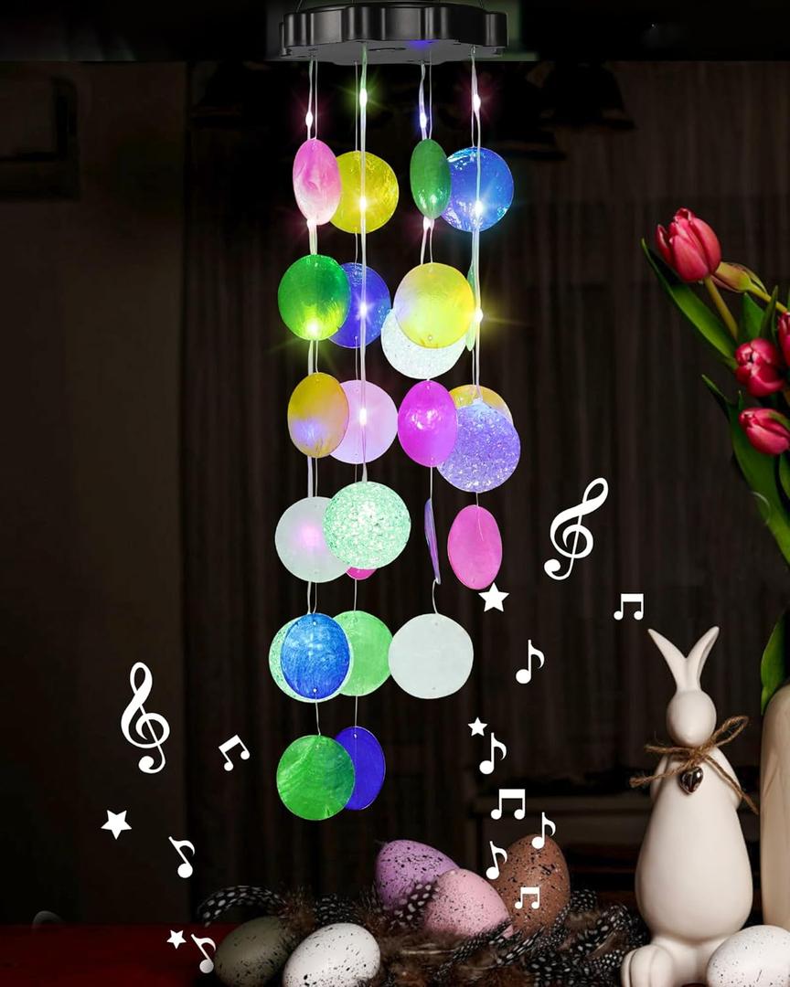 3 x Solar Wind Chimes Outside,Shells Wind Chimes Lights Gifts for Mom Grandma Women Wife Girls, Solar Hanging Lights for Holiday Garden Yard WindowPink (multicolor)