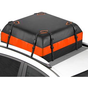 15 Cubic Feet Roof Rack, Rooftop Cargo Carrier, Soft-Shell Carriers with Anti-Slip Mat for All Cars with/Without Rack