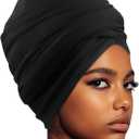 Babalet Large Swim Turban for Women Waterproof Silicone Lined Swim Cap for Long Hair