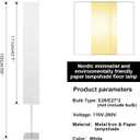 Japanese Floor Lamp with Rice Paper Shade - Corner Lamp for Bedroom, Office & Living Room - Beige (Square)