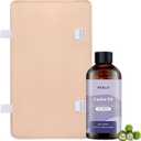 Healo Castor Oil Pack Wrap, The Wellness Kit by Healo - Organic Castor Oil 3.38 oz with Reusable Wraps - Adjustable Elastic Straps (Back Wellness)