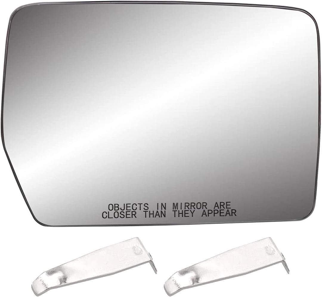 Passenger Right Side Heated Mirror Glass Compatible with 2004-2014 Ford F150 - Side Rearview Convex Mirror w/backing Holder - Replace 4L3Z-17K707-DA