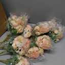 Tigeen 12 Bundles Peonies Artificial Flowers Faux Roses Silk Flowers Hydrangea Artificial Bouquet for Wedding Table Centerpiece Floral Vase Home Office Bridal Decor (Champagne)