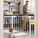 Sekey 36.2" Extra Tall Baby Gate for Stairs, 30-46" No Drilling Dog Gate