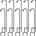 Ashman Black Shepherd Hook 48 Inch (7Pack), 10MM Thick, Super Strong, Rust Resistant Steel Hook Ideal for Use at Weddings,Hanging Plant Baskets, Solar Lights, Lanterns, Bird Feeders.